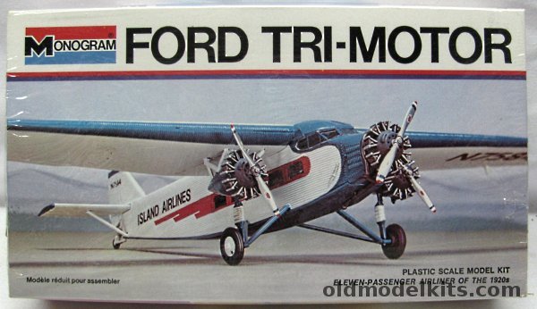 Monogram 1/77 Ford Tri-Motor Island Airways -  (Trimotor) - White Box Issue, 7592 plastic model kit